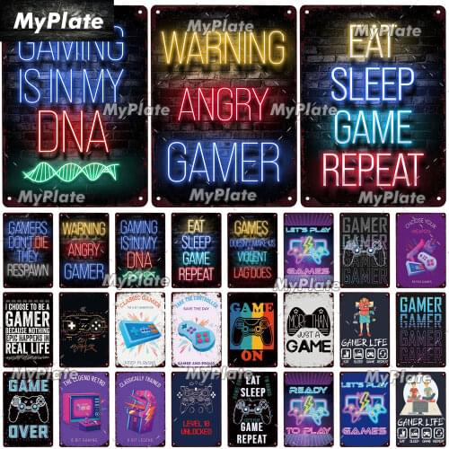 Play Game Vintage Metal Sign Tin Sign Vintage Cafe Decoration Plaque Home Wall Decor Bar Sign Home Decor Poster Drop Shipping