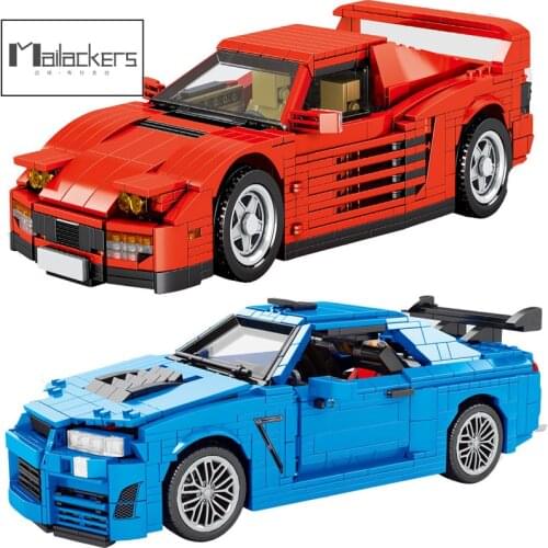 Mailackers Technical Car Famous World Racing Car Model City Sports Racer Speed Vehicle Building Blocks Bricks Children Kids Toys