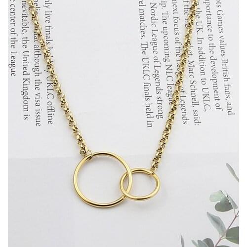Fashion New Simple Necklace Circle Button Circle Necklace For Woman Party Gift Jewelry Wholesale