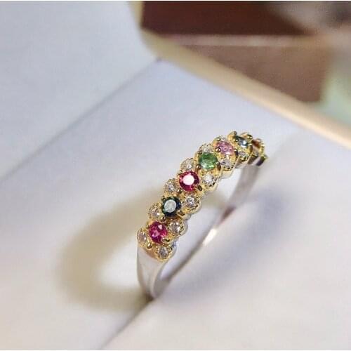 Fashion Luxury Color Gem Stone Opening Ring Suitable for Women To Declare Wedding Banquet Jewelry Cocktail Party Ring