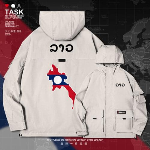 Laos Laotian Lao LA men jacket hooded map nation flag printed long sleeve mens for men top coat new mens autumn clothes