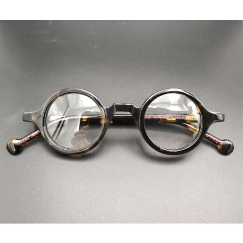 Mens retro small round glasses frame, high quality retro acetate optical glasses transparent lens reading glasses ladies