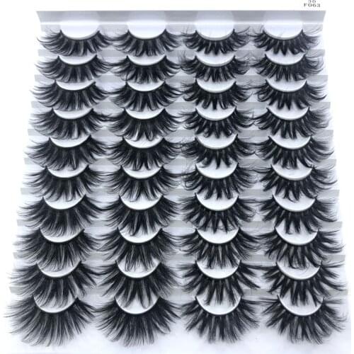 16- 20 pairs 8-25mm fake Eyelashes 100% Mink Eyelashes Mink Lashes Natural Dramatic Volume Eyelashes Extension False Eyelashes