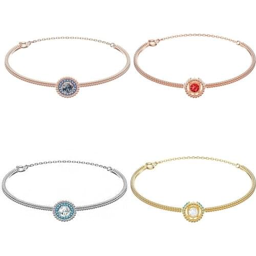 New Fashion High Quality Rose Gold Classic Oxygen Bracelet Radial Round Ladies Wife Anniversary Jewelry Luxury Gift