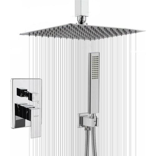 New Style Bathroom Stainless Steel Shower Set Household Multifunctional Chrome-plated Rain Faucet Handheld Shower Booster Nozzle