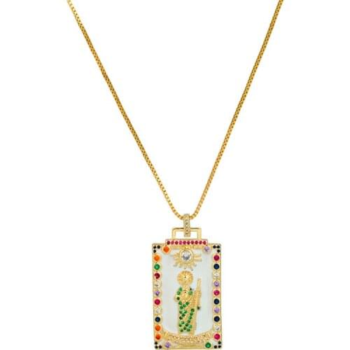 Daihe Punk Tarot DIY Pendant Necklace Accessories Mythology Angel Devil Enamel Copper Zirconia For Necklace Making Accessories