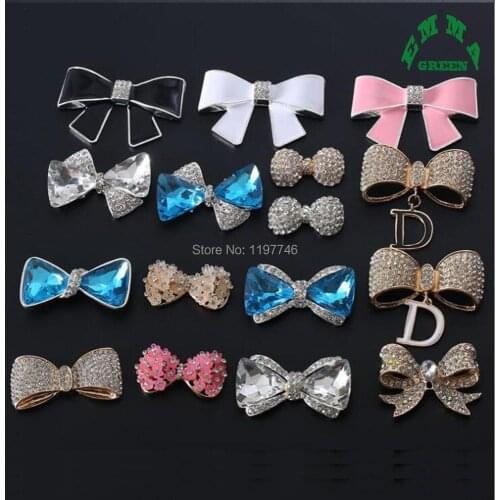 Bow Charms Pendant Flower Buttons Charms 10pcs Enamel Charms Flatback Embellishment Rhinestone Charm Pendants for Jewelry making