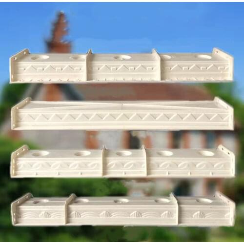 18cm /7.09 in Long Plain & Brace Pattern Balcony & Gardening Top-Bottom Shared Straight Precast Balustrade Rail Concrete Mold