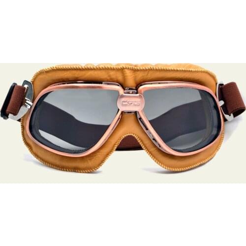 Retro Motorcycle Goggles Glasses Vintage Moto Classic Goggles For Harley Pilot Steampunk ATV Bike Copper Helmet