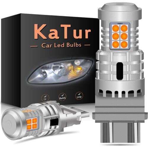 2pcs 2400Lm t25 3157 3155 3156 LED Turn Signal Light Bulbs led Canbus Error Free No Hyper Flash light Amber Yellow White Red 12V