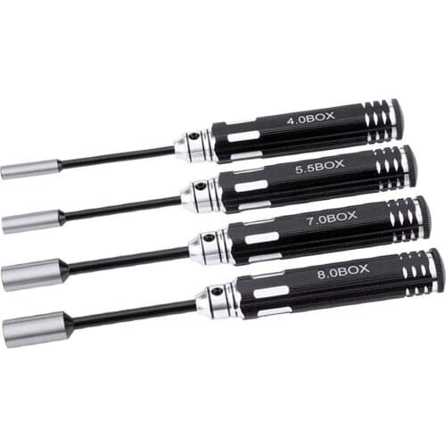 Top RC Model Tool 4PCS Hex Screw Drivers Hex Nut Socket Wrench Sleeve Wheel Spanner 4.0/5.5/7.0/8.0mm for Daily Making Manual