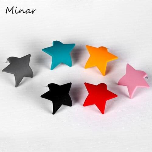 Cute Star Earrings For Women Exaggerated Big Stud Earrings Colorful Personality Black Pink Green Earrings boucle d oreille femme