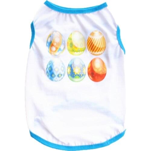 1PC Cute Egg Printed Dog Vest Summer Dog Clothes Pet Costumes Shirts For Small Dogs Breathable Cotton Puppy T-Shirt Pet Supplies