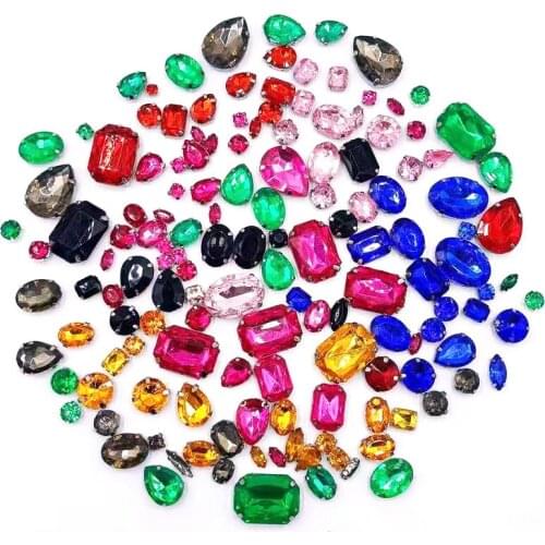 150pcs Mix Shapes Sew on Rhinestone Claw Crystal Rhinestones for DIY Jewelry Costume Clothes Shoes Crafts Clothing Accessory