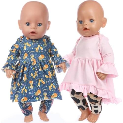 2020 New One-piece Dress Doll clothes Fit For 43cm/17inch baby Doll Reborn Babies Clothes And 17inch Doll Accessories