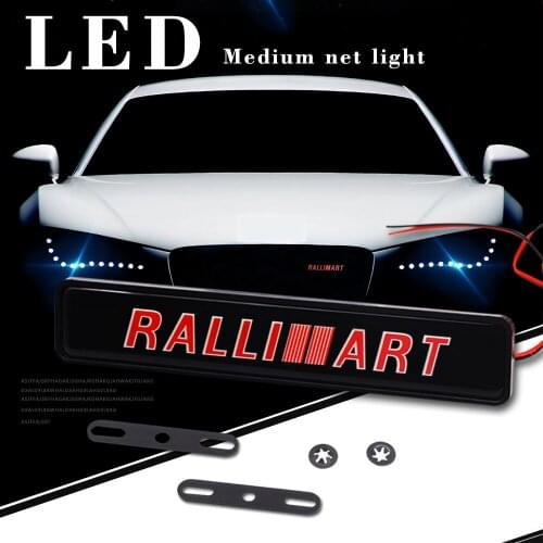 2020 New Styling Car DIY Front Grille Badge Emblem LED Light for Mitsubishi ralliart Lancer 9 10 Asx Outlander Car accessories