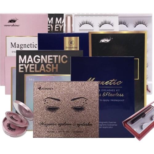 3/5/7/10/14 Pairs/Set Magnetic Eyelashes False Lashes Repeated Use Eyelashes Waterproof Liquid Eyeliner With Tweezer Makeup Set