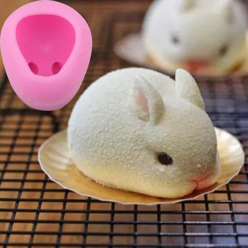 3D Cartoon Easter Bunny Mold Silicone Rabbit Mousse Candy Ice Cream Chocolate Mold Fondant cake decoration accessories