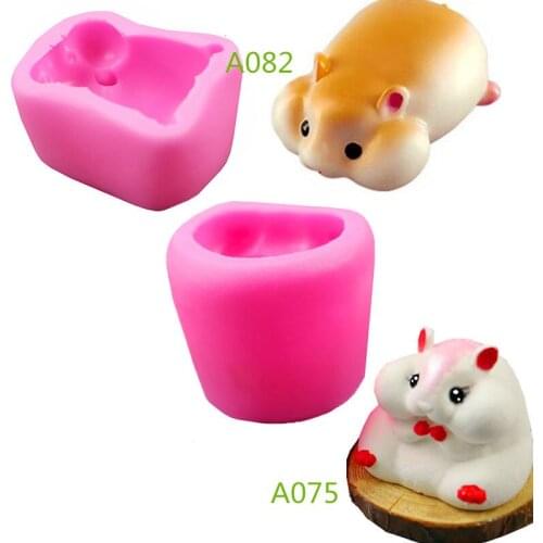 3D Three-dimensional Hamster Silicone Mold Rat Year Mouse Cute Mouse Silicone Mold Plaster Fondant Silicone Mold
