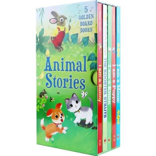 5 books/lot English board book Animal Stories I am a bunny/Kitten/mouse/puppy picture story book early education