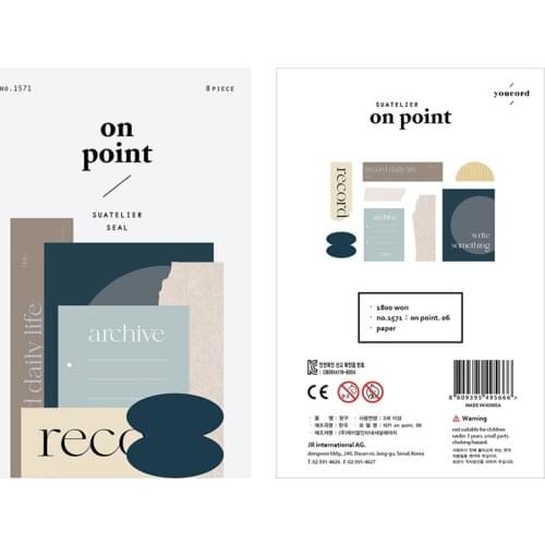 8pcs/Pack Korea Brand Suatelier On Point Paper Adhesive Labels Stickers Seal DIY Diary Craft Scrapbooking Decoration Supplies