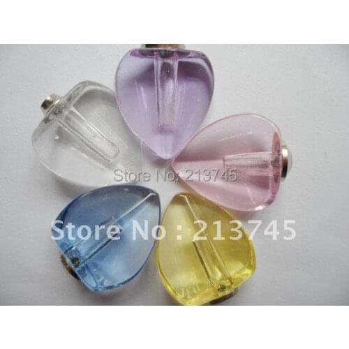 Freeshipping!! mix color Heart Shape Vial Pendants Jewelry Pendant Mixed