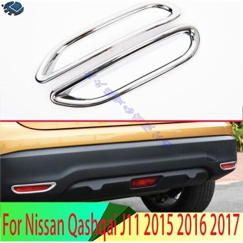 For Nissan Qashqai J11 2015 2016 2017 ABS Chrome Rear Fog Light Lamp Cover Trim Molding Bezel Garnish Sticker