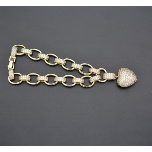 European And American Fashion Love Charm Bracelet Popular Couple Zircon Bracelet Support Customization Suitable For Gifts