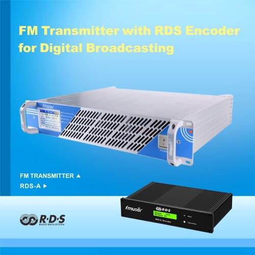 FMUSER 350W/300W 350watts FM Stereo Transmitter for Radio Station + RDS encoder with TA MPX in RDS OUT LOGO Display