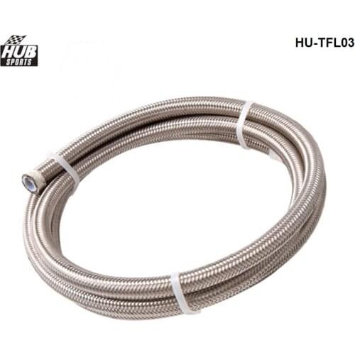 50M Braided Stainless Steel Hydraulic Brake Fuel Line Hose PTEF Core Hose Track Drift Racing HU-TFL03