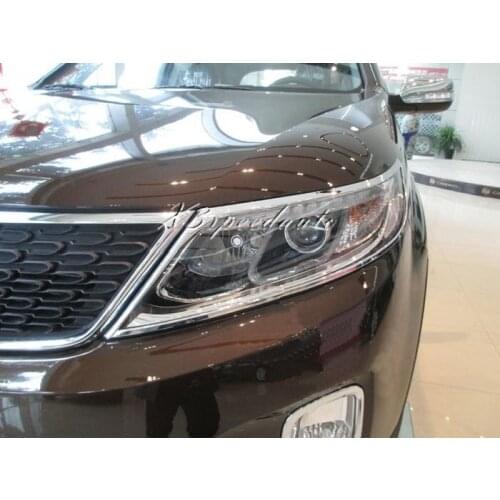 Chromed ABS Plastic Front Light Head Light Cover Trim For Kia Sorento 2010-2012
