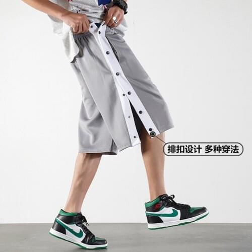 Korean Version Japanese Side Breasted Shorts MenS Summer Loose Sports Pants Boys' Casual 5-Point Over Knee Basketball Trousers