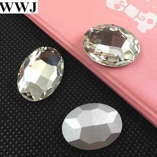 Crystal clear Color Pointback Oval Glass Crystal Fancy Stone 8x10mm,10x14mm,13x18mm,18x25mm,20x30mm For Jewelry Making,DIY