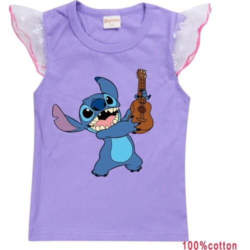 STITCH Summer T Shirt Street Style kid T-shirt Funny Cartoon Anime Tshirt Top Tees