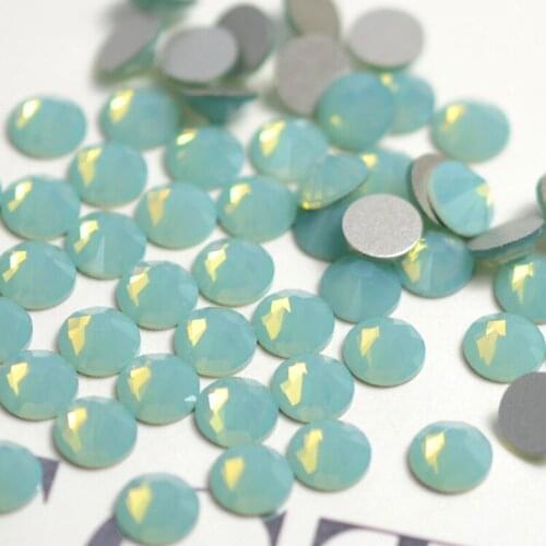 Flat Back Best Crystal Green Opal 1440pcs/pack ss6-ss12 ( Nail Art decorations ) Non Hot Fix Glue on rhinestones for nails diy