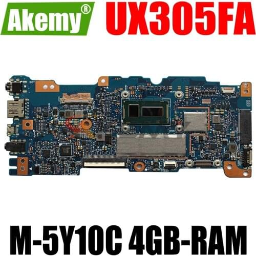 AKEMY UX305FA Laptop Motherboard For ASUS ZenBook UX305FA UX305F Original Mainboard 4GB-RAM M-5Y10C CPU