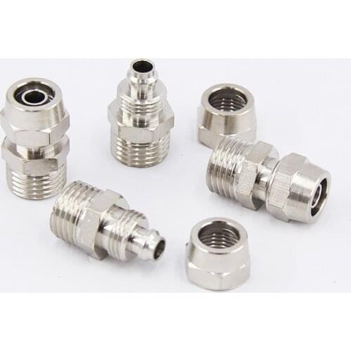 1 PC PC8-02 Thread Through KPC4/6/8/10/12 Series Metal Pneumatic Air Pipe Quick-Screw Coupling
