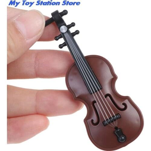 1/12 Dolls House Miniature Plastic Violin Music Instrument Model Accessories Toy