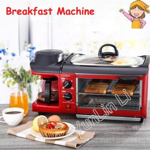 Multi-Functional Bread Toaster Oven Electric Breakfast Maker Coffee Machine Omelette Household 3 in 1 Breakfast Machine Toaster