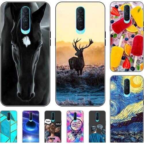Fashion Bumper Cute Case For OPPO R17 Pro Case For OPPO R15 Pro Soft Silicone Cat Horse Flower Cover Back Shell