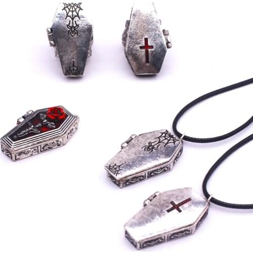 Goth Cross Bat Coffin Rings For Men Metal Charms Punk Crown Letter Friendship Rings Jewelry Gifts Wholesale Aesthetics