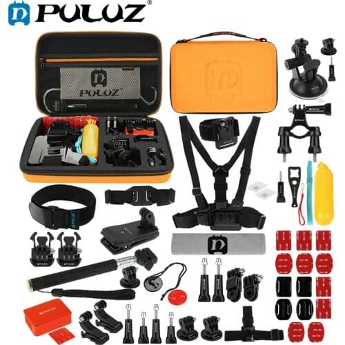 PULUZ 53 in 1 Accessories Sets For GoPro Hero5/6 Total Ultimate Combo Kits+Orange EVA Case For Go Pro Acessories Kits