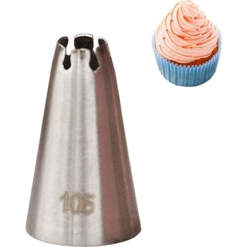 #105 Decorating Tip Stainless Steel Icing Piping Nozzles For Cakes & Cupcakes Bakeware KH077