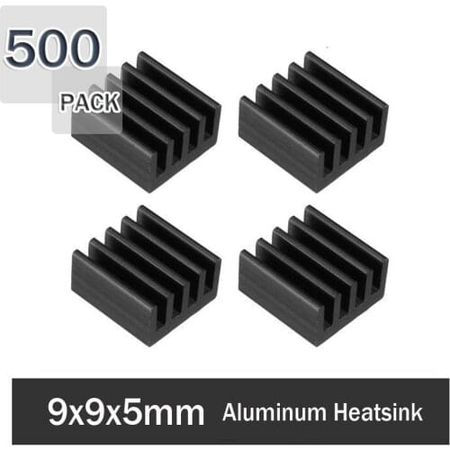 500Pcs Gdstime 9x9x5mm Aluminum Radiator Heatsink 3M Tape Heat Sink Cooler For 3D Printer Stepper Motor Driver VGA RAM LED