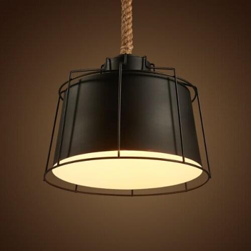 Retro industrial chandeliers restaurant bar counter American country, wrought iron with hemp rope chandelier