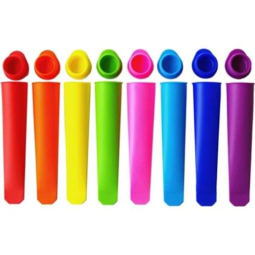 Silicone Popsicle Moulds Reusable Ice Pop Icecream Tubs Mold Maker with Lids Colorful