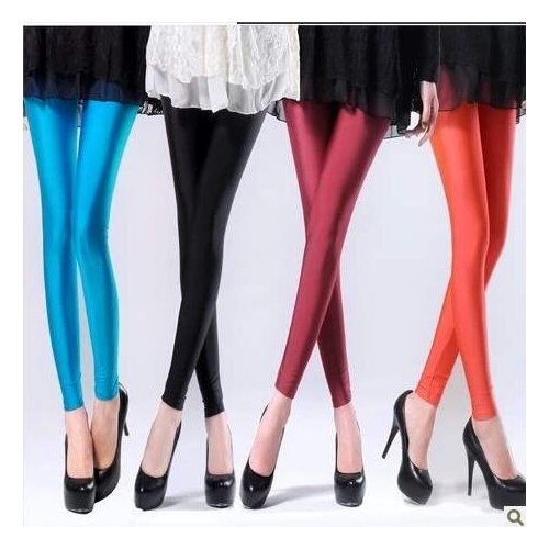 Super thin bottom pants milk burnish pants silk stockings 9 outside wear bottom candy color light female summer ice silk trouser
