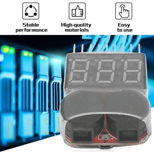 2 IN 1 1-8S Lipo/Li-ion/Fe Battery Voltage Tester Low Voltage Buzzer Alarm Checker For Vehicles & Remote Control Toys