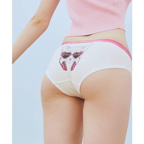 Sexy Womens Underwear Punk Fashion Black White Letter Skull Cotton Sports Comfortable Mid-Waist Female Briefs Womens Panties