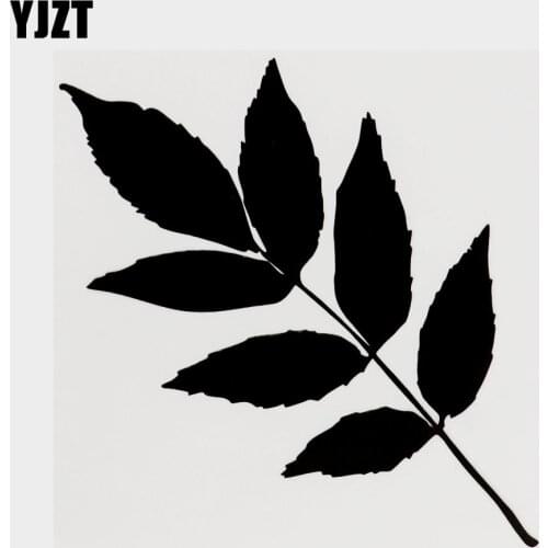 YJZT 13.5CM×14.1CM Funny Flower Leaf Vinyl Motorcycle Car Sticker Decal Black/Silver 18B-0081